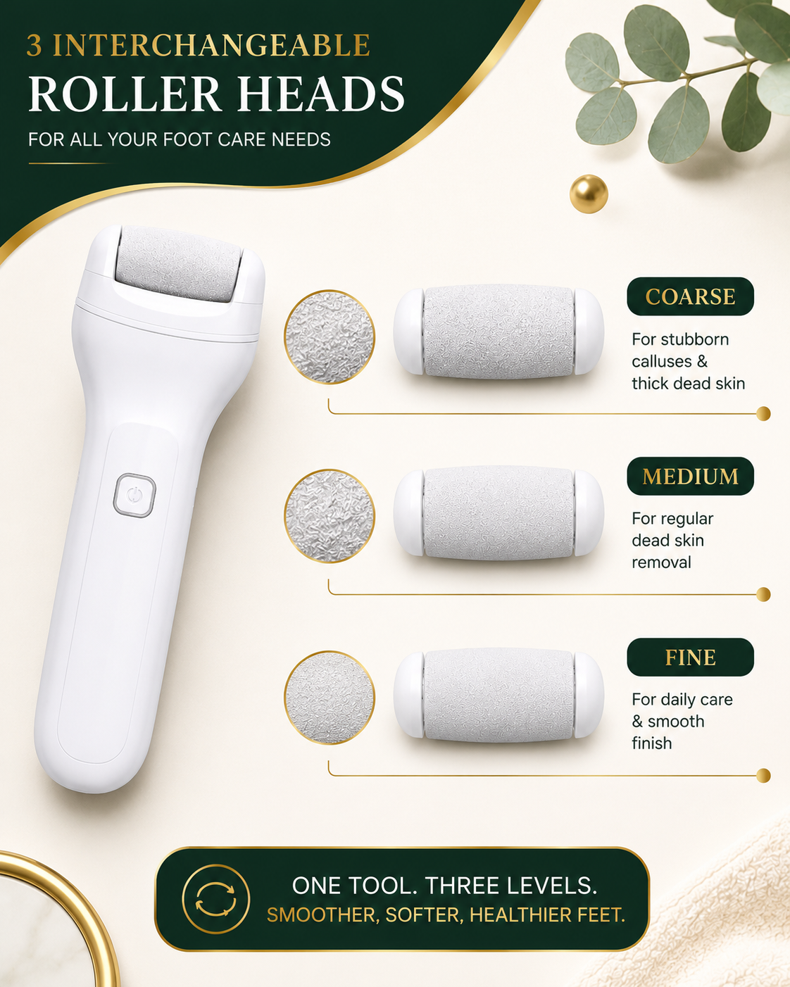Rechargeable Electric Foot File – Pro Callus & Dead Skin Remover