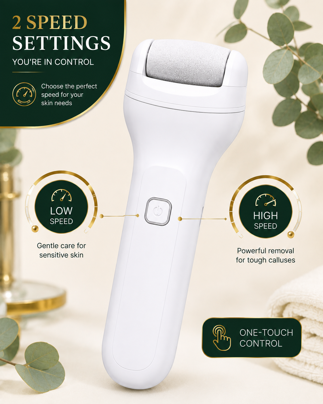Rechargeable Electric Foot File – Pro Callus & Dead Skin Remover