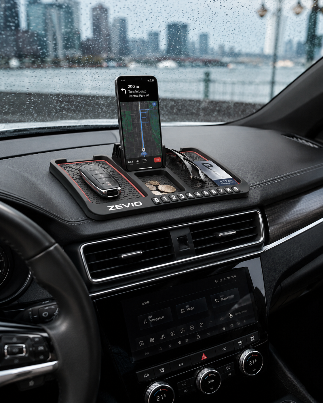 Zevio Grip Mat — Phone Holder & Car Organizer